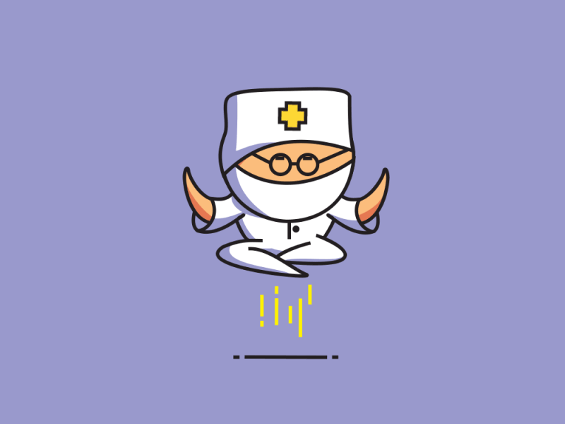 Dr. Ninja character doctor line medical motion ninja