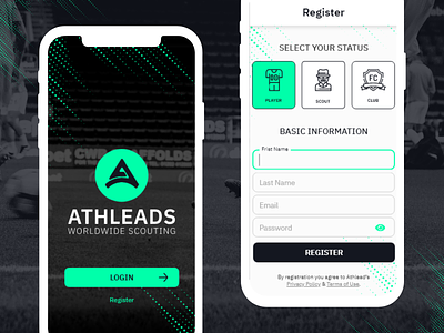 ATHLEADS Worldwide Scouting app app design application athlead athleads bestapp club derpauloferreira design football minimal player scouting trend2020 trendy uidesign uxdesign webdesign wireframe worldwide