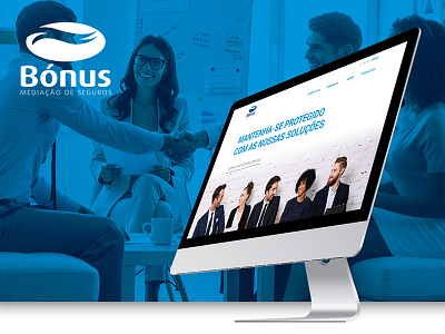 BÓNUS Insurance blue bonus brand e commerce. graphicdesign insurance logo minimal outdoor uiuxdesign webdesign white