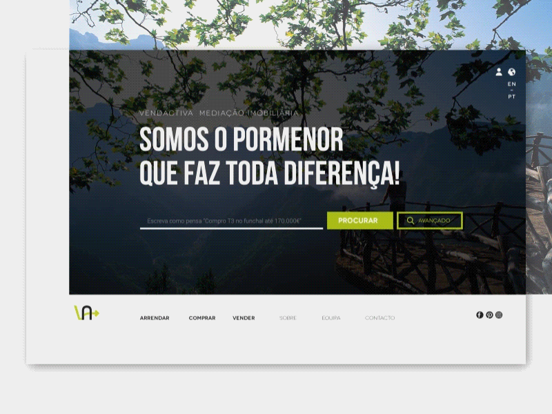 VENDACTIVA - Real Estate black branding design e commerce graphicdesign green logo madeiraisland minimal pauloferreiradesigner real estate real estate agency ui uiuxdesign ux vendactiva web webdesign white