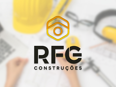 RFG Construções black brand branding construction construçaocivil design graphicdesign icon logo minimal pauloferreiradesigner redesign rfg rfgconstruçoes typography vector white yellow