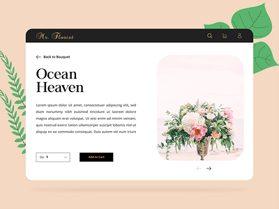 The Florist branding cart design dribbble ecommerce illustration menu minimal minimalistic navigation template templatedesign typography ui ux vector web website website design