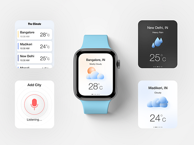 Weather App apple list ui ui ux ux voice search watch watch app watch ui weather app