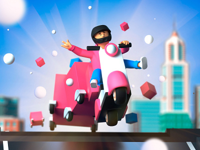 Delivery boy 3d character design illustration ui web