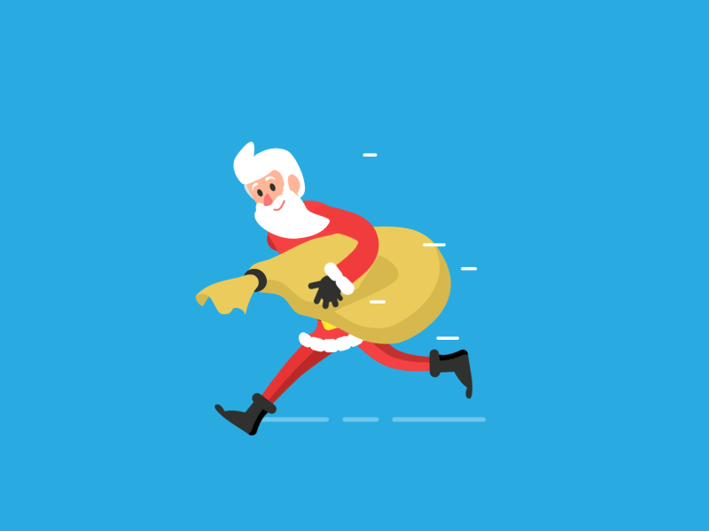 Run, Santa, Run after effects animation christmas claus happy new year santa