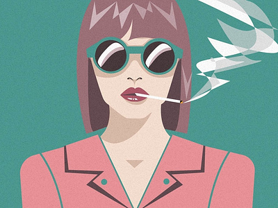 Smoke break illustration smoking woman
