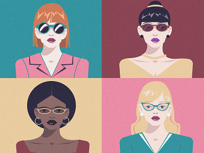 Faces & Glasses diversity illustration people retro women