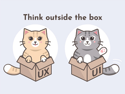 Out of the box kitties animals cat cats cute illustration sticker set