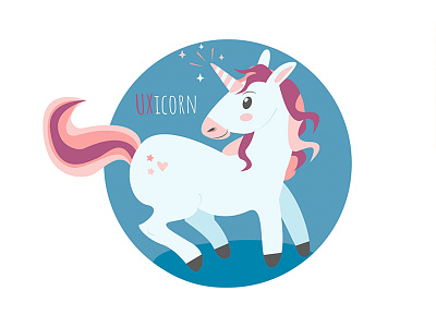 Uxicorn animals illustration sticker design unicorn