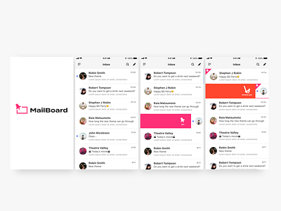 Daily UI #013 - Direct Messaging 013 app daily daily ui design direct messaging mailbox mailer orange pink ui