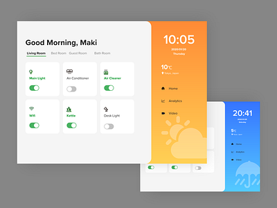 daily UI #021 - Home Monitoring Dashboard 021 app blue daily daily ui design home monitoring dashboard ipad orange switch ui