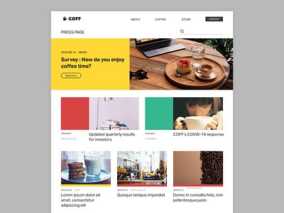 daily UI #051 - Press Page 051 daily daily ui design green page press press page red ui webdesign yellow