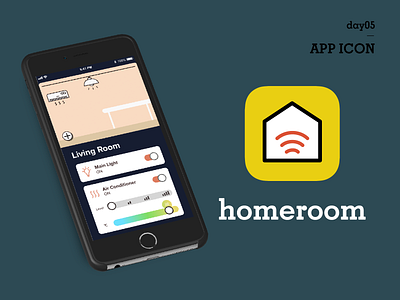 daily UI #005 - App Icon app daily daily ui dark green icon smart home ui vector yellow