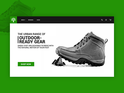 Woodland Hero Banner brand ecommerce graphic interactive product shoes shop website woodland