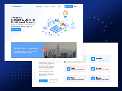 Jungleworks Homepage branding design graphic illustration interactive product typography uiux ux website