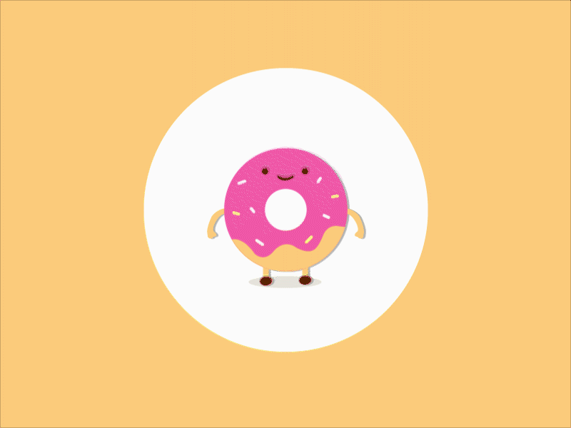 Jumping Donut 2d animation animation jumping game character motion graphics ui