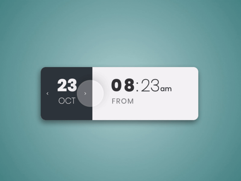 Time and Date UI / UX Animation