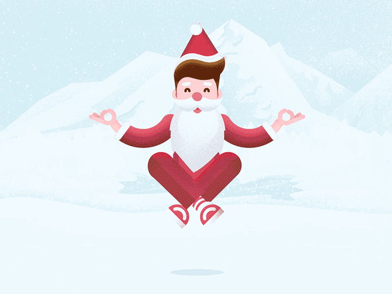 While the Christmas is away, the Santa will play after effects animation gif icons illustration meditation mountains relax santa claus snow snowfall