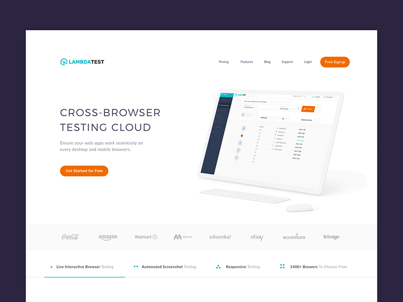 Lambdatest - Home Page Design