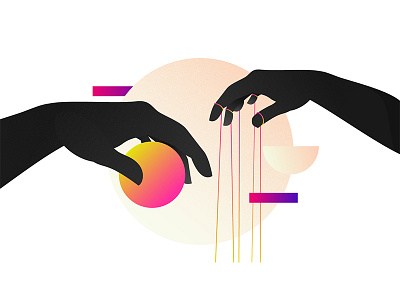 Sempiternal characters circle geometry gradients hand illustration mograph puppet shapes sound
