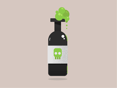 Poison bottle bubbles custom illustration drinks green illustrator poison simplicity skull vector