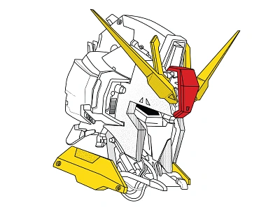 Gundam line illustration anime bandai cartoon custom illustration gundam line art ninja robot robots technical illustration textures