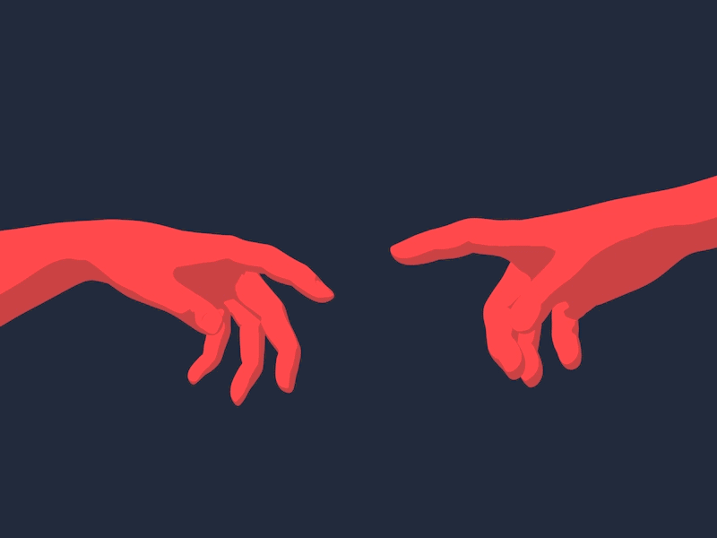 In Touch ae blue c4d communication fingers gif hands red touch