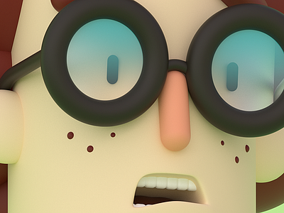 Glasses Shock 3d c4d face illustration low poly shapes