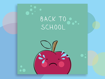 Back To School apple apple design backtoschool blue color colors cyan design illustration red sad school simple sketch
