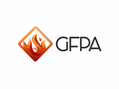 GFPA LOGO branding color colors design fire fire logo gradients illustration logo typography vector