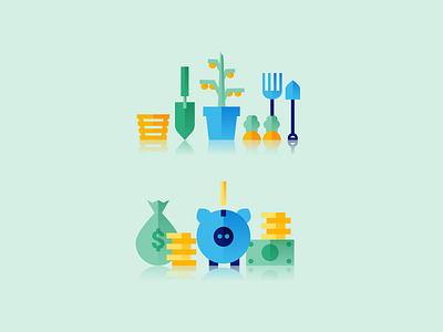 Gardening and Finance Icons