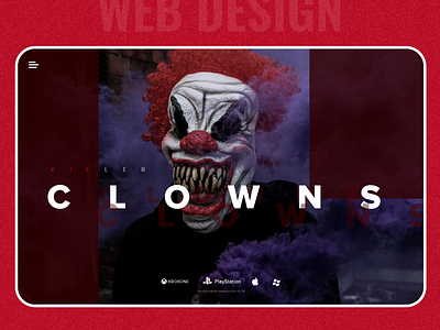 Clowns Gaming Website games mockup presentation design ui ui design ux ux design web design