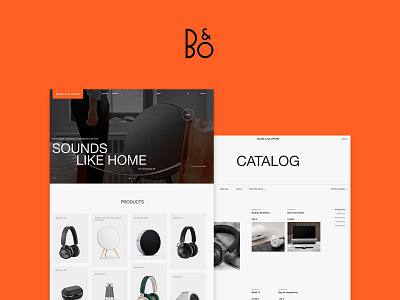Bang&Olufsen acoustic adaptive animation bangolufsen brand clean daily 100 challenge design ecommerce headphones interactive interface mobile orange sound typography ui ux web webdesign