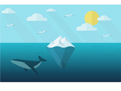 Deepdown Illustration design iceberg illustration sea whale