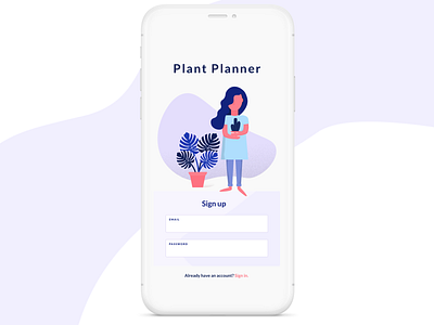 [Daily UI 001] Plant Planner Signup 100 day challenge dailyui dailyui 001 flat design form illustration signup ui vector