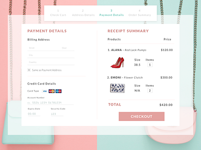 [Daily UI 002] Credit Card Checkout 100 day challenge daily ui 002 dailyui design e commerce pastel ui