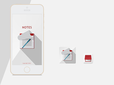 Notes App app appicon flaticon ios mobile notes ui ux