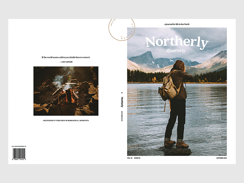 Northerly Jackets editorial design layout magazine cover magazine design outdoors photography