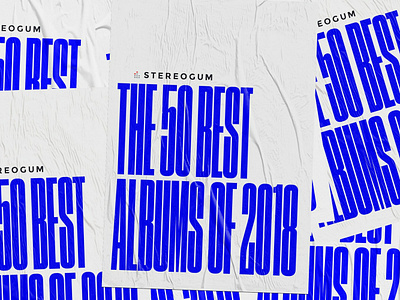 Stereogum's 50 Best Albums 2018 editorial design layout poster typography