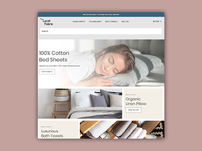 Lucid Fabric Landing Page ecommerce fabric landing page web design website