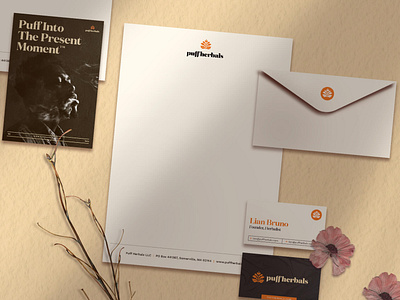 Puff Herbals Brand Identity: Stationery Materials