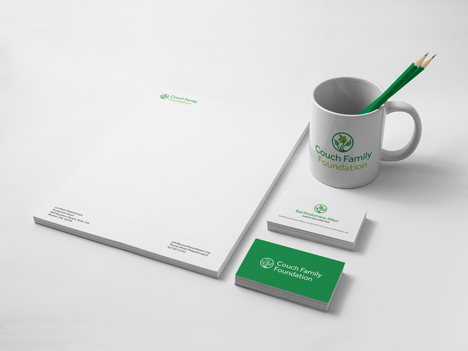 Couch Family Foundation Brand Stationery by Christopher Santoro on Dribbble