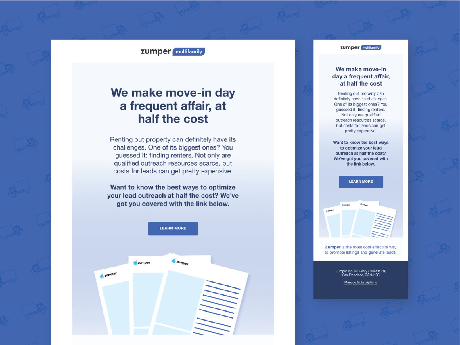Zumper MultiFamily Email Blast Design by Christopher Santoro on Dribbble