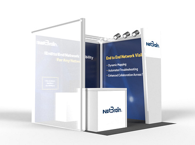 NetBrain Technologies: VM EMA 2019 Booth 3d booth design branding design exhibition booth design graphic design print tradeshow typography