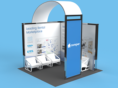 Zumper 2020 AIM Booth Design 3d branding design graphic design marketing print tradeshow tradeshow booth