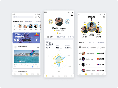 Sport App Interface app branding design product design ui ux