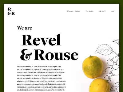 Website Design: Revel & Rouse brand and identity design editorial design illustration lemons photograhy sketch app typography ui ui ux design web web desgin