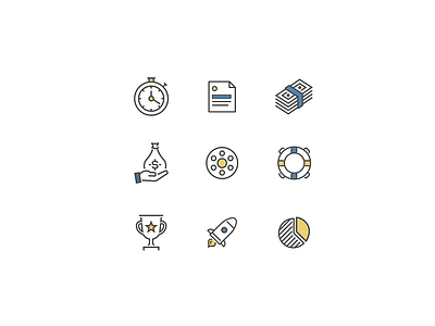 Icon Set: Fundera adobe illustrator brand and identity branding design icon icon set vector