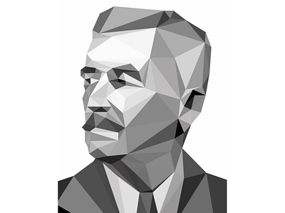 Low-Poly Faulkner black and white faulkner low poly portrait william