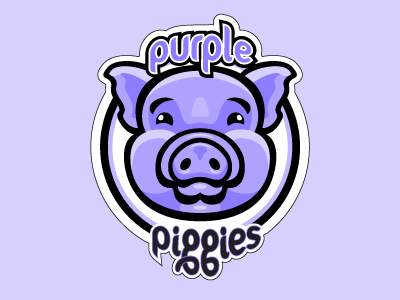 Purple Piggies Preschool sports logo (updated) kids logo pig piggies preschool purple sports